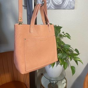 Portland Leather Goods Medium Crossbody Tote Handbag Color Quartz